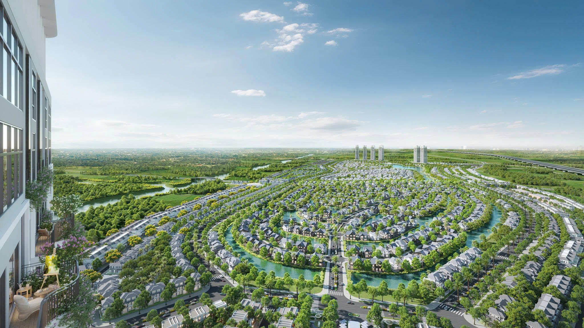 Mặt bằng tổng thể Eco Retreat Long An với các biệt thự ven sông