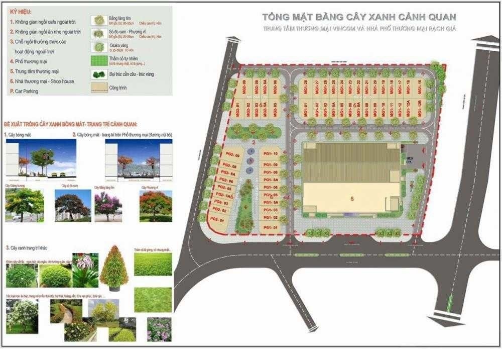 Sơ đồ mặt bằng tổng thể và thiết kế điển hình shophouse Vincom Rạch Giá