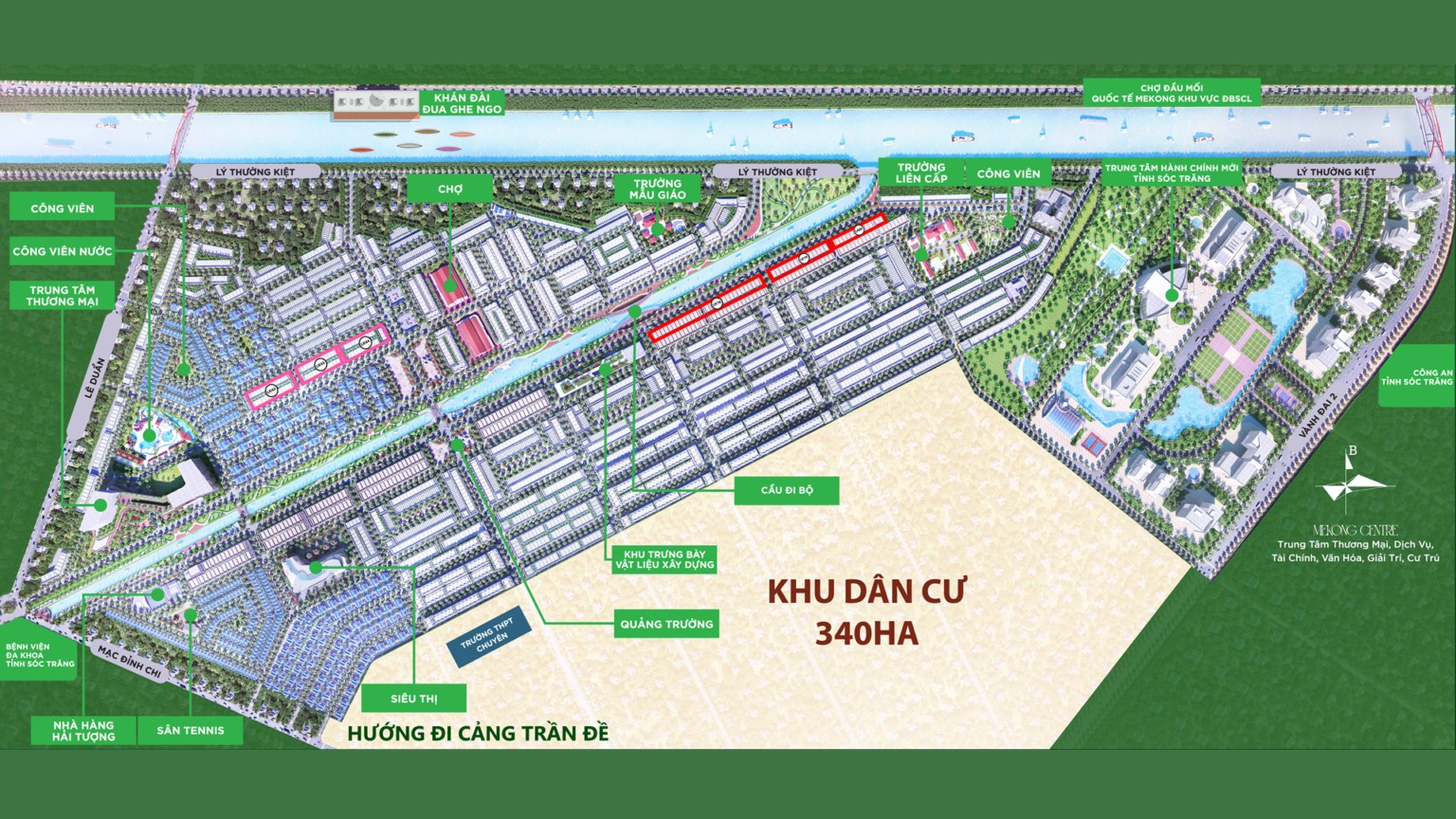 Sơ đồ phân lô chi tiết Khu dân cư Mekong Centre Sóc Trăng