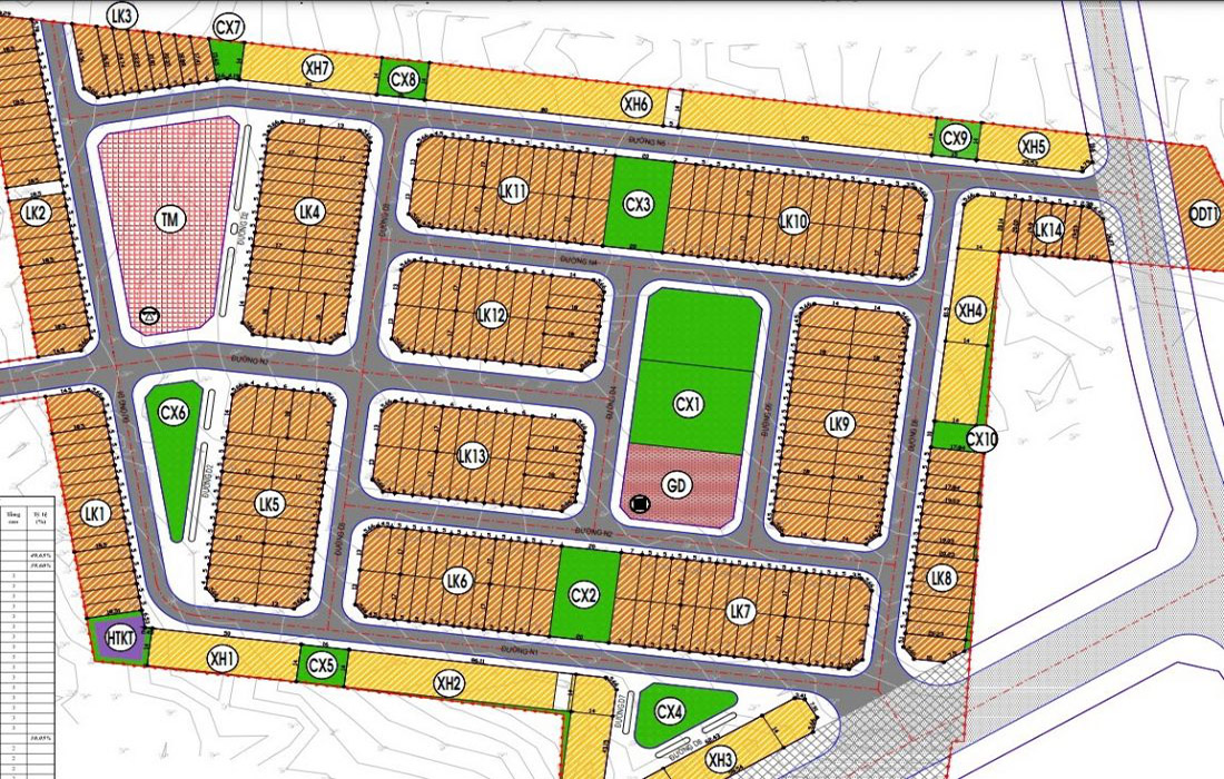 Mặt bằng phân lô dự án Cát Tường Park House