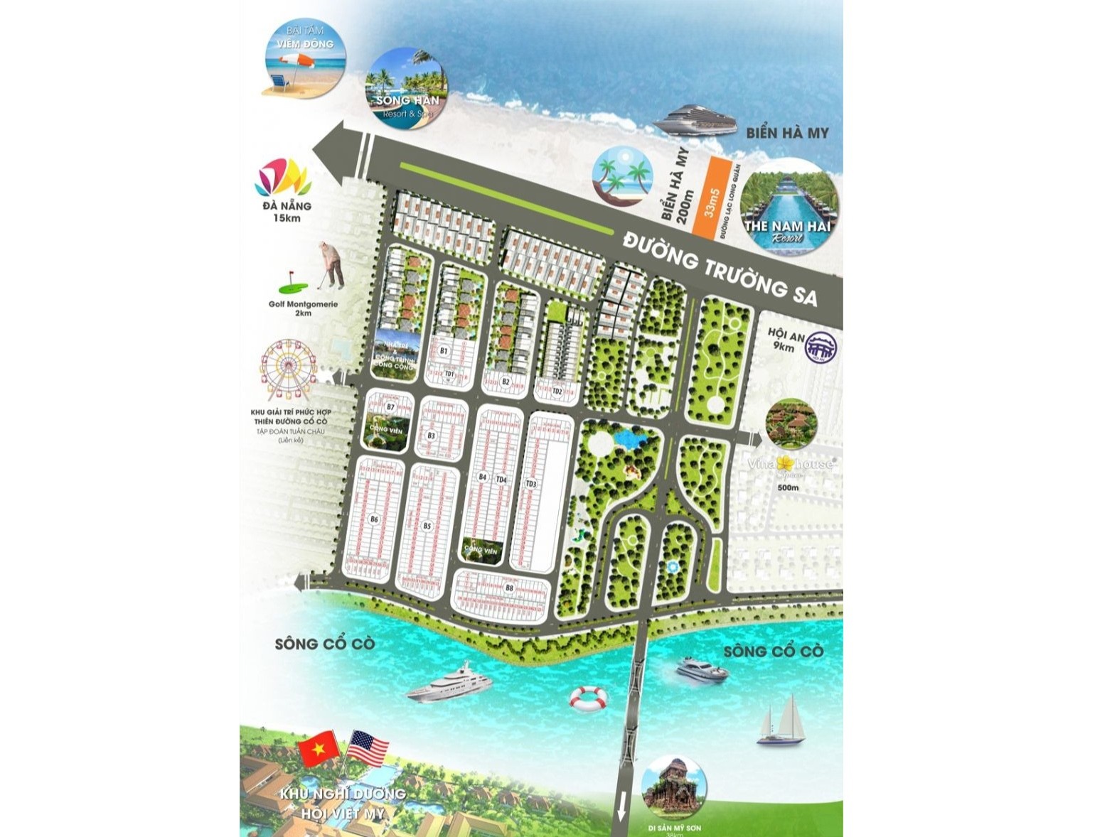 Sơ đồ phân lô chi tiết Khu đô thị Coco River Garden Điện Bàn