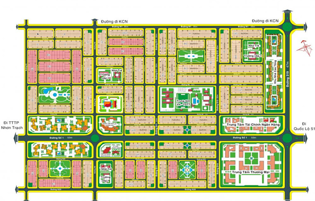 Sơ đồ phân lô Khu đô thị mới Phước An