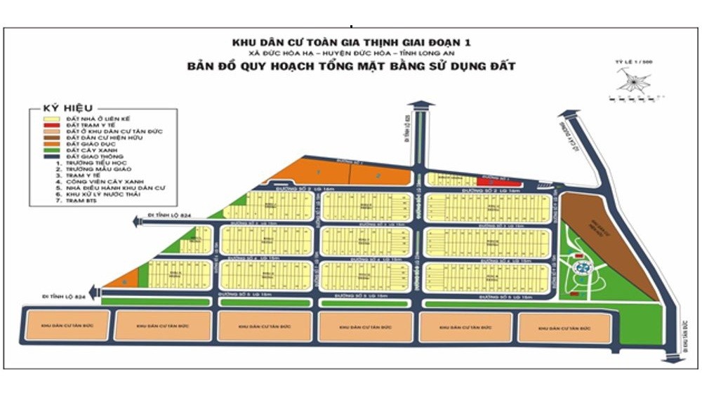 Mặt bằng phân khu dự án Khu dân cư Đức Hòa Residence