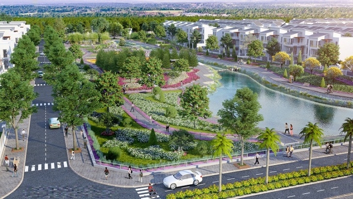 Phối cảnh tổng thể Khu đô thị mới V-Green City Phố Nối