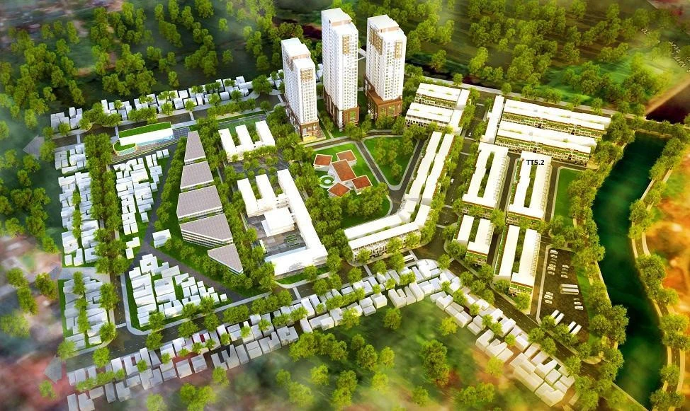 Phối cảnh Khu chức năng đô thị Ao Sào, Hoàng Mai, Hà Nội