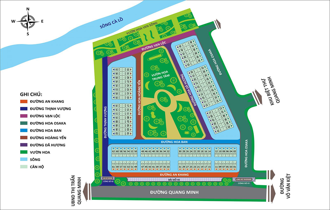Mặt bằng tổng thể Khu đô thị Long Việt Riverside