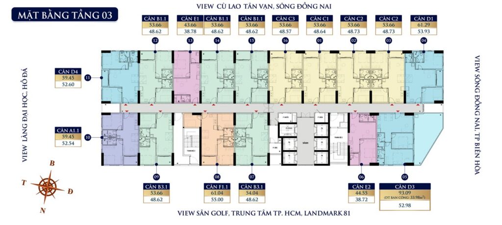 Thiết kế mặt bằng Bcons Avenue tầng 3
