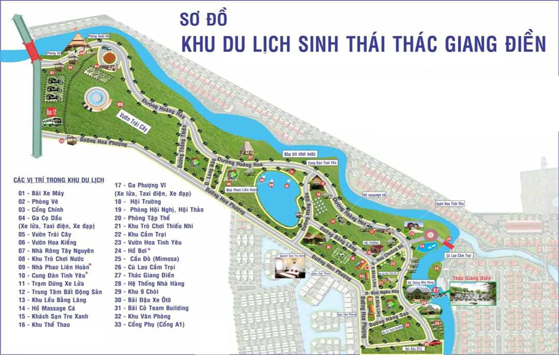 Sơ đồ phân lô Khu du lịch sinh thái Giang Điền
