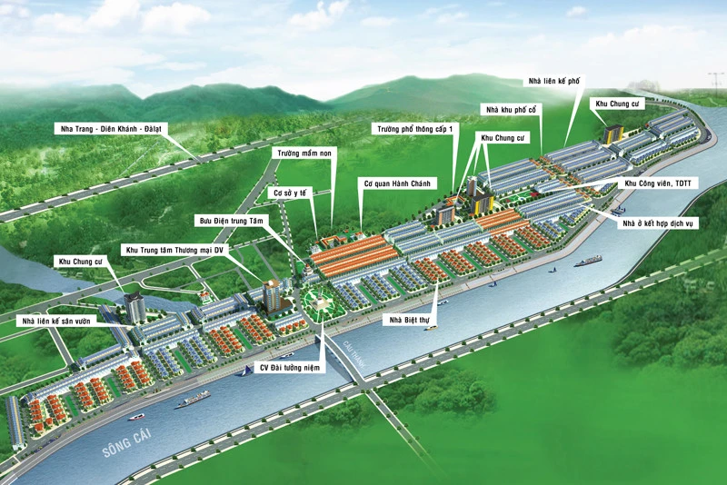 Sơ đồ quy hoạch tổng thể Khu đô thị mới Nam Sông Cái