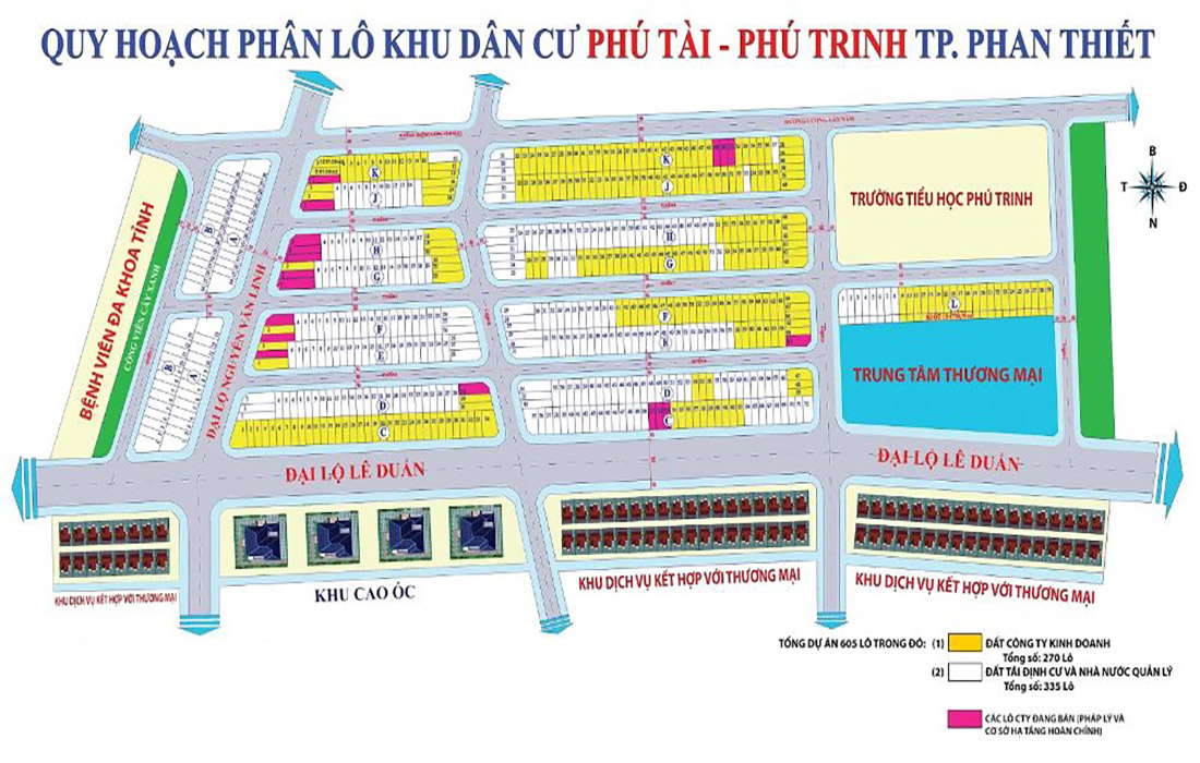 Sơ đồ phân lô chi tiết KDC Phú Tài - Phú Trinh