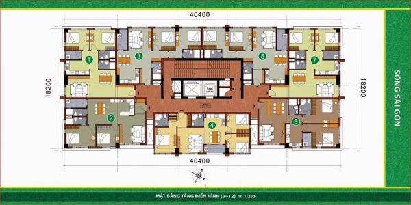 Phối cảnh mặt bằng căn hộ tại Samland River View