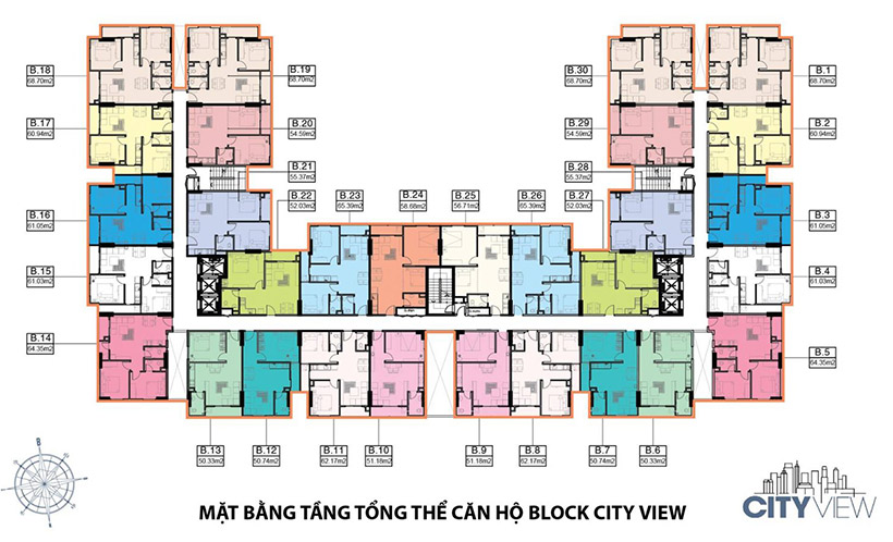 Mặt bằng điển hình căn hộ tại Chung cư Mỹ Phúc