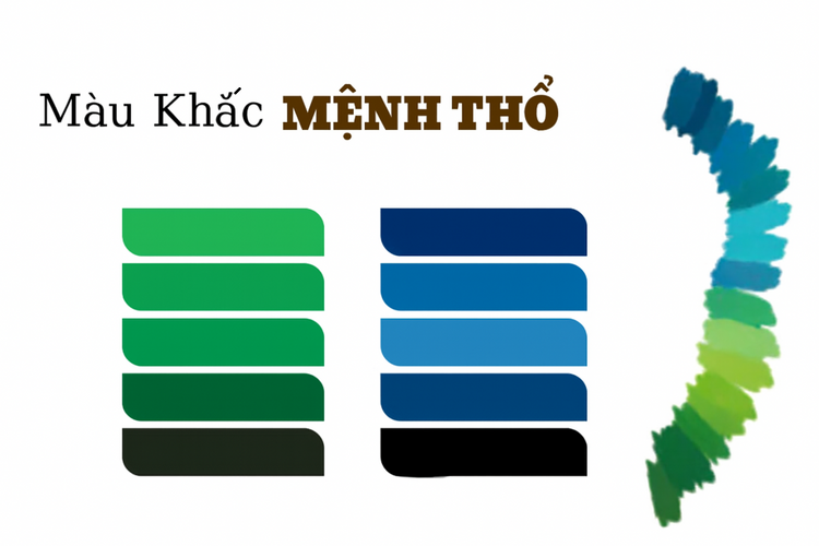Màu khắc người mệnh Thổ gồm các gam màu như xanh lá, xanh biển