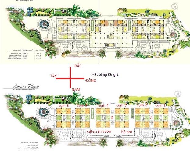 Phối cảnh và mặt bằng chung cư Carina Plaza