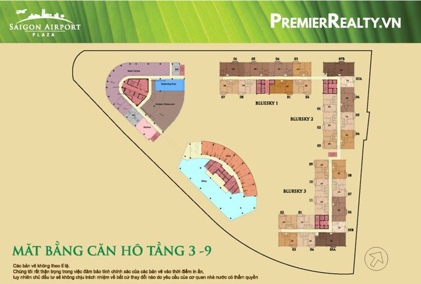 Mặt bằng điển hình căn hộ tại Sài Gòn Airport Plaza