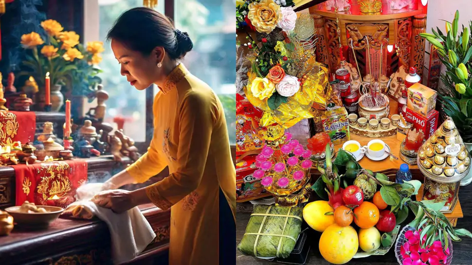 Bao sái bàn thờ là gì? Dọn bàn thờ trước Tết ngày nào tốt nhất? Bao sái bàn thờ, lau dọn bàn thờ cúng