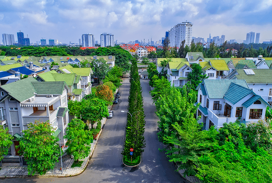 Mảng xanh tại khu dân cư Ven Sông SADECO