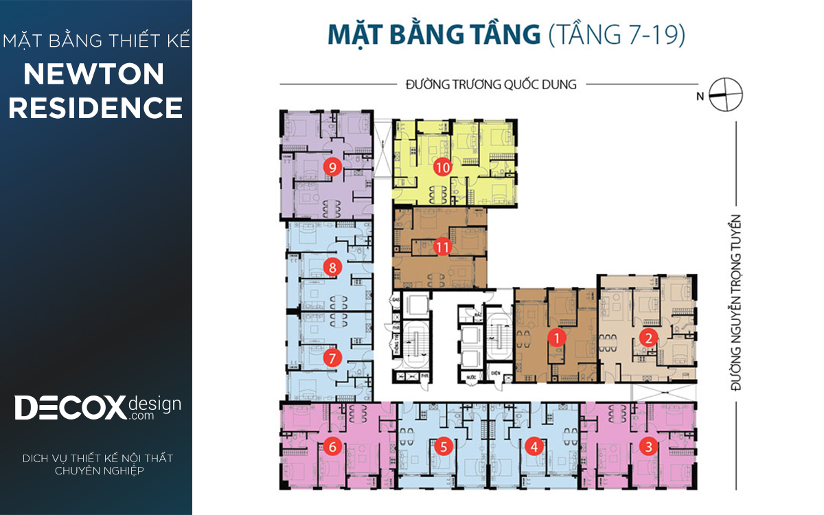 Mặt bằng điển hình căn hộ tại Newtown Apartment