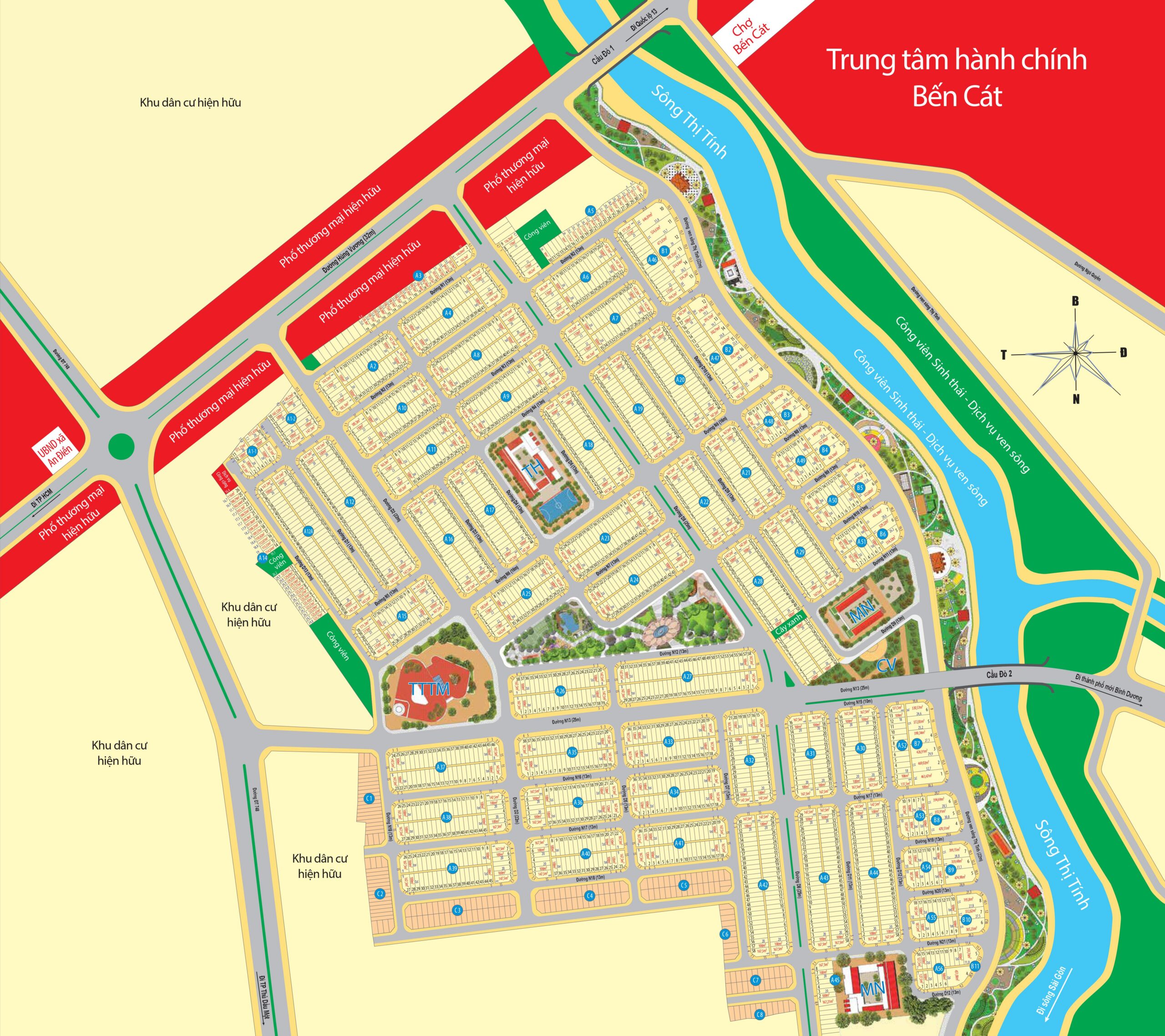 Sơ đồ phân lô điển hình tại Khu đô thị Mega City