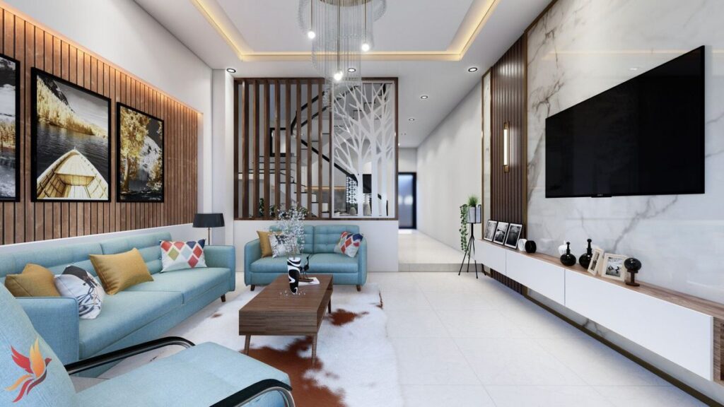 Trang trí nội thất phòng khách cho gia chủ mệnh Thuỷ