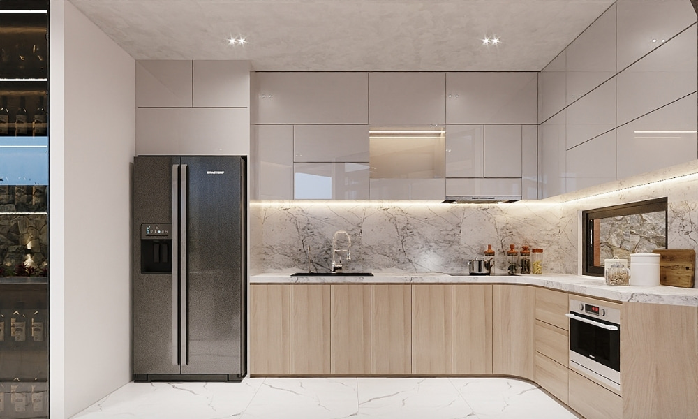 Không gian nhà bếp hiện đại ở chung cư