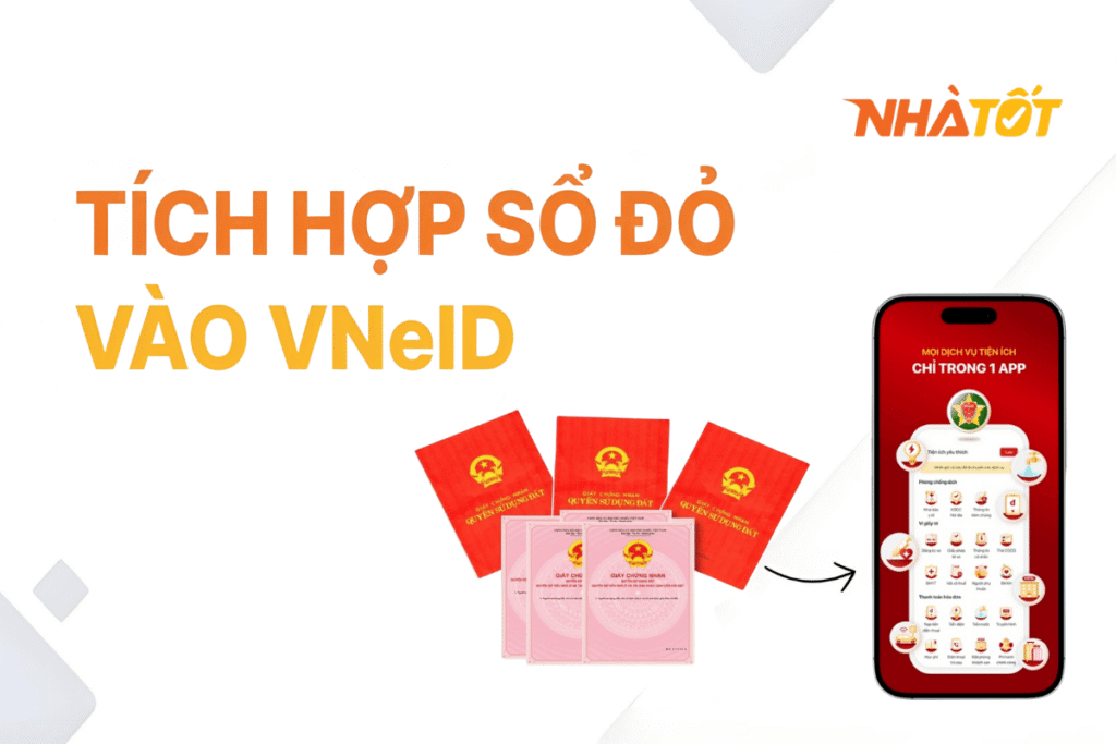 tích hợp thông tin sổ đỏ vào ứng dụng VNeID, giúp quản lý và sử dụng giấy tờ đất đai điện tử.