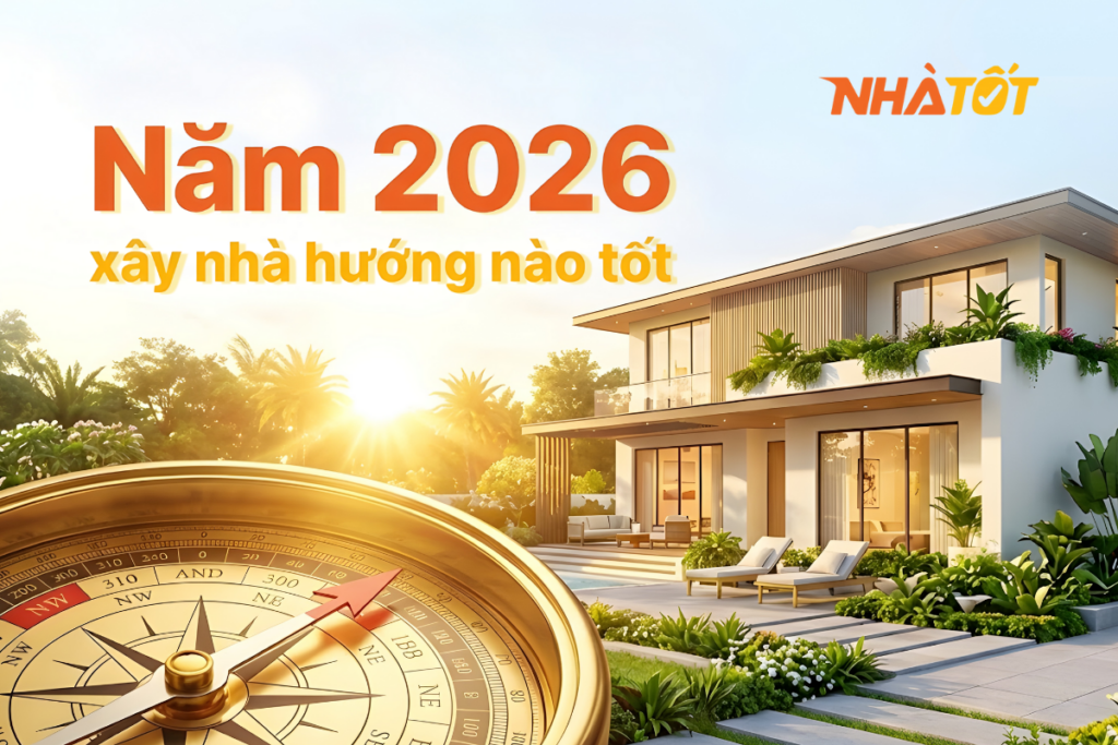 Năm 2026 xây nhà hướng nào tốt để đón tài lộc, bình an? nhà ở hiện đại kết hợp la bàn phong thủy, gợi ý lựa chọn hướng xây nhà tốt trong năm 2026 theo yếu tố ánh sáng, không gian và phong thủy.