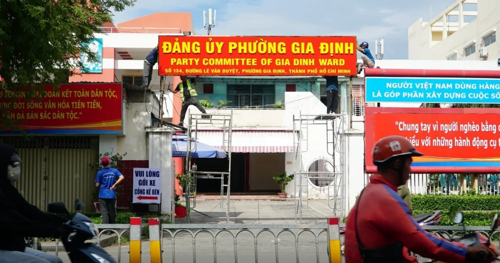 Thi công bảng hiệu UBND phường Gia Định