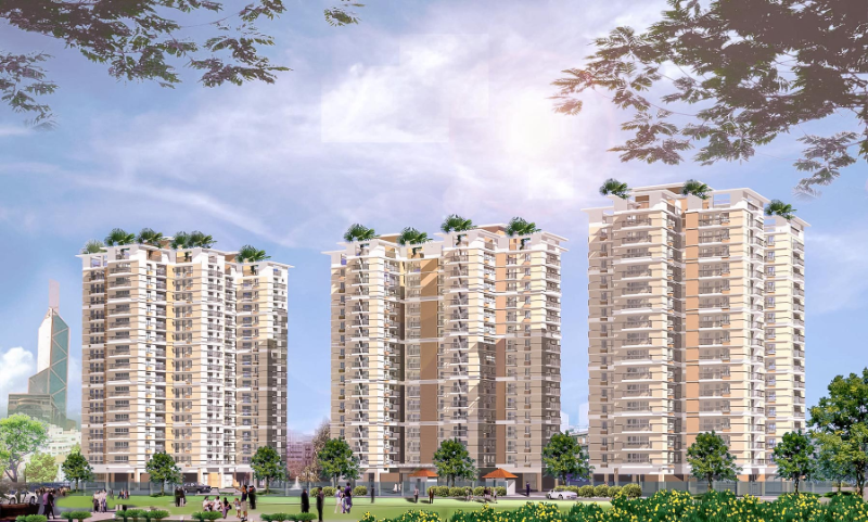 Bản vẽ phối cảnh 3 tòa tháp chung cư Cantavil An Phú Quận 2 với thiết kế kiến trúc cổ điển châu Âu giữa khuôn viên xanh mướt