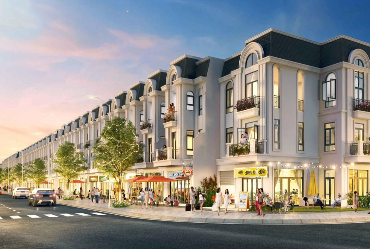 Phối cảnh cổng chào hiện đại tại đại đô thị The Sol City Cần Giuộc