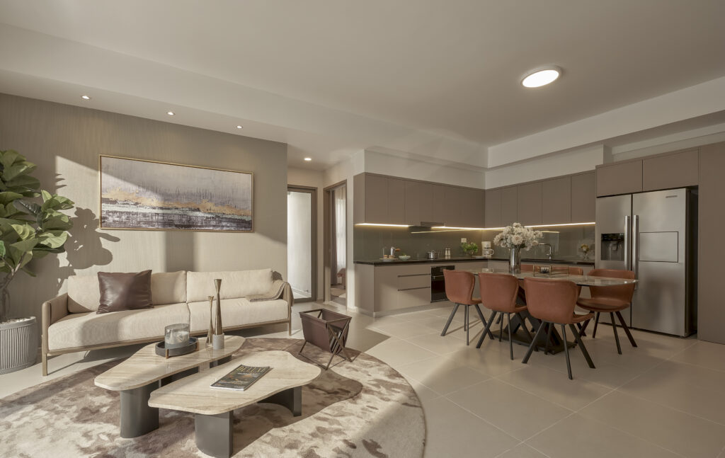 Thiết kế nội thất căn hộ phòng khách tại review Westgate An Gia Bình Chánh