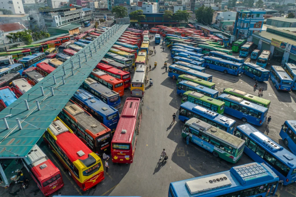 Toàn cảnh khu vực bến xe An Sương Quốc lộ 22 với hệ thống nhà ga và bãi đỗ xe quy hoạch bài bản