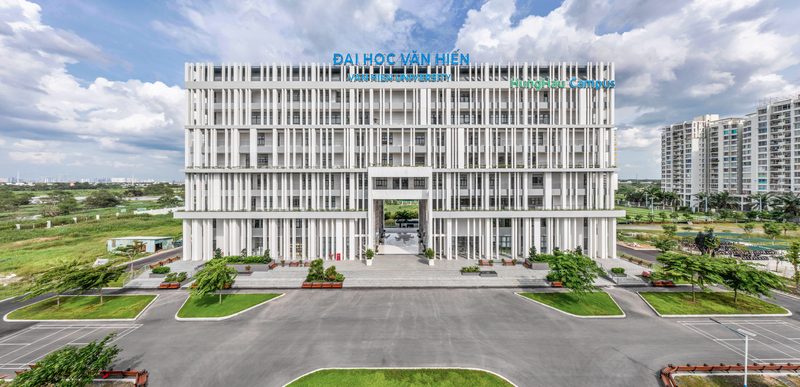 Cơ sở vật chất Đại học Văn Hiến với giảng đường, thư viện và không gian tự học cho sinh viên