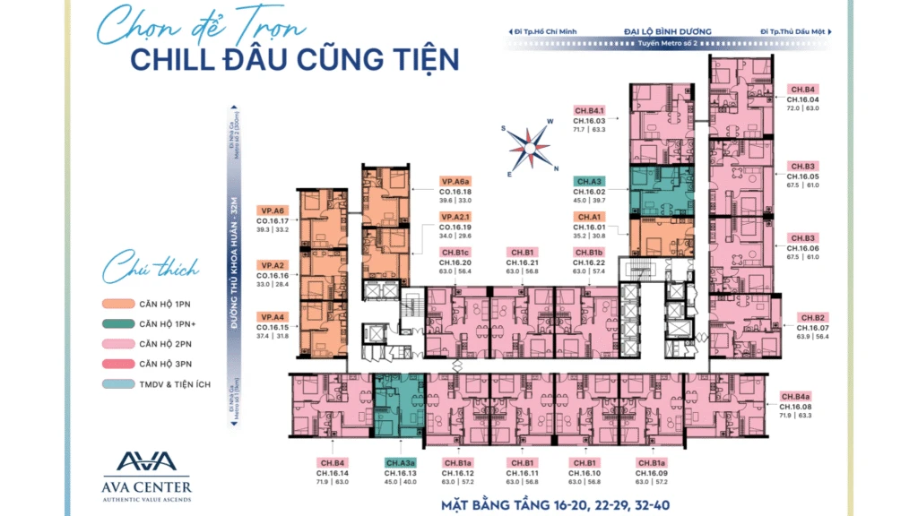 Sơ đồ mặt bằng dự án AVA Center