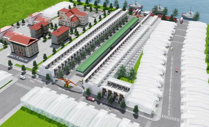 Phối cảnh tổng thể Khu dân cư Chợ Tắc Cậu Kiên Giang