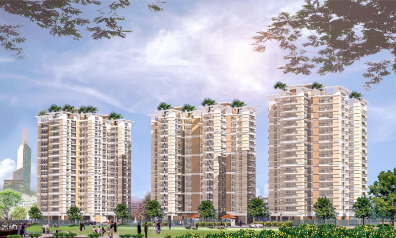 Kiến trúc các tòa tháp căn hộ cao cấp tại khu vực An Phú.
