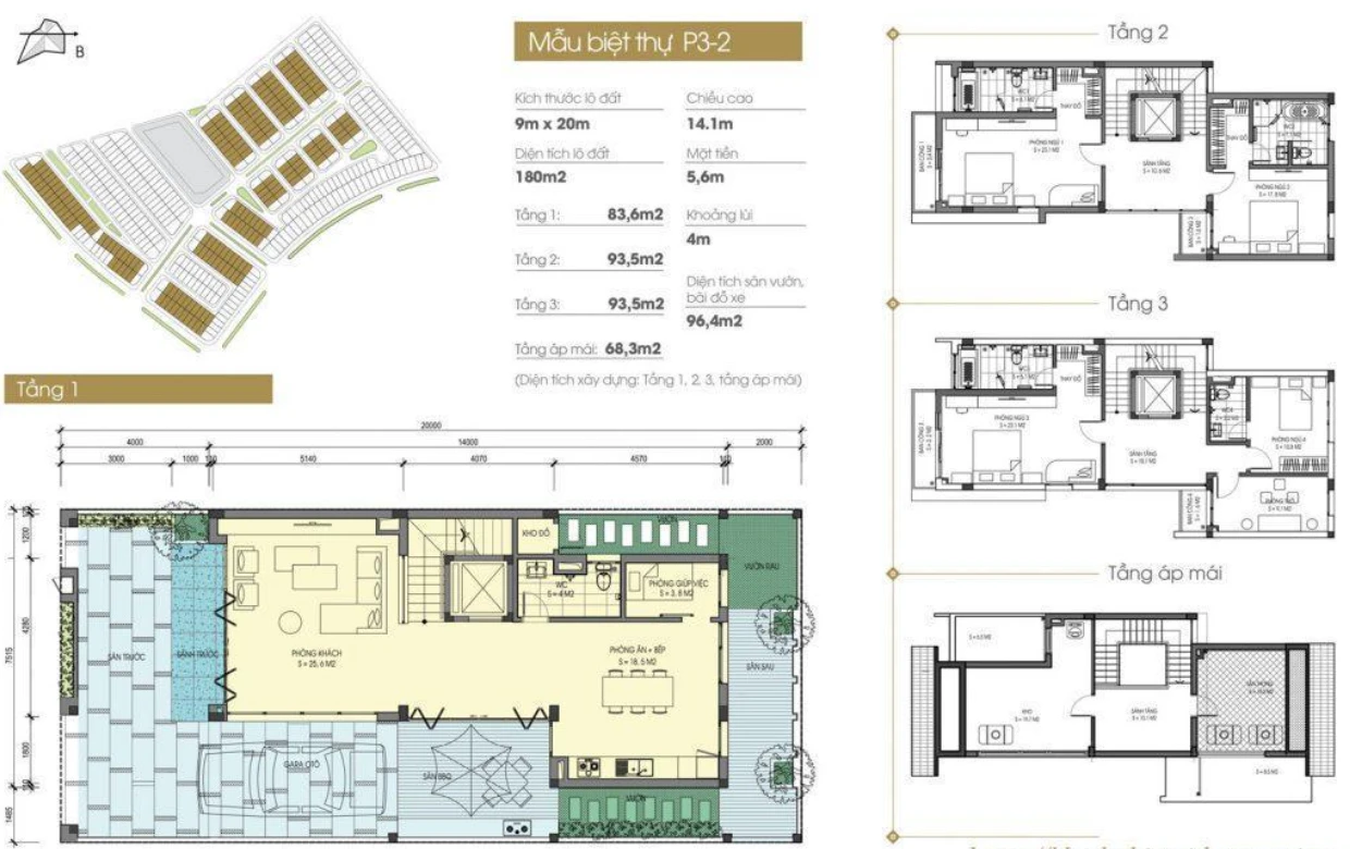 Sơ đồ mặt bằng quy hoạch biệt thự An Vượng Villas