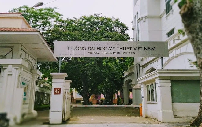 Mặt tiền Trường Đại học Mỹ thuật TP.HCM tại đường Phan Đăng Lưu, phường Gia Định