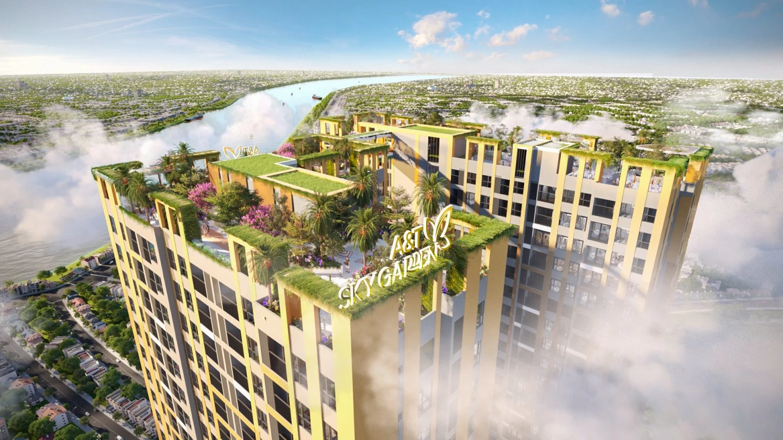 Phối cảnh tổng thể dự án căn hộ A&T Sky Garden Thuận An