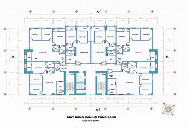 Sơ đồ mặt bằng điển hình Licogi 13 Tower