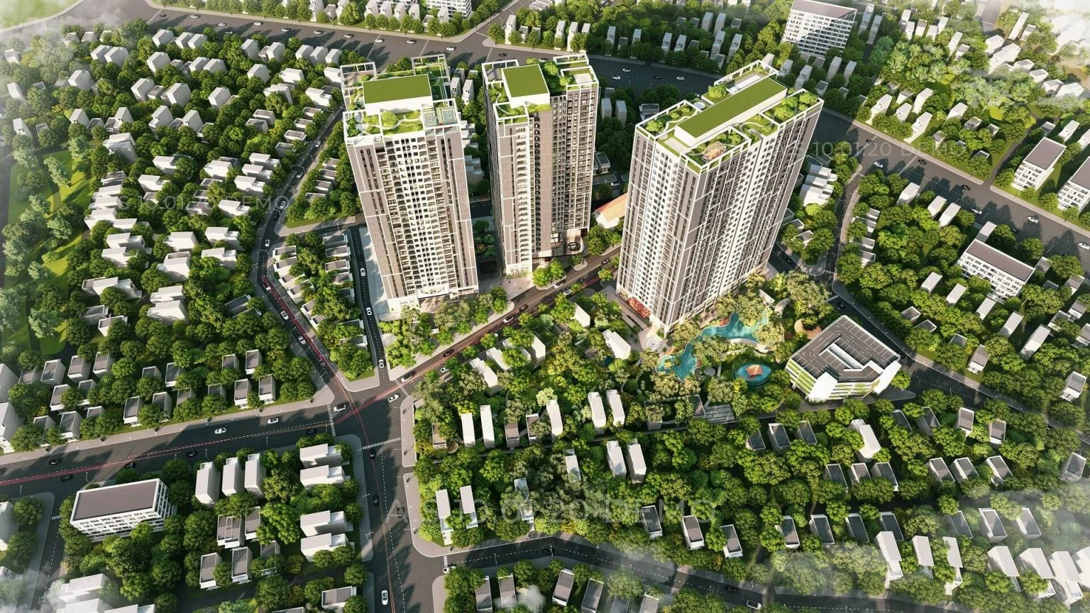 Phối cảnh Khu đô thị Đền Lừ II Hoàng Mai Hà Nội