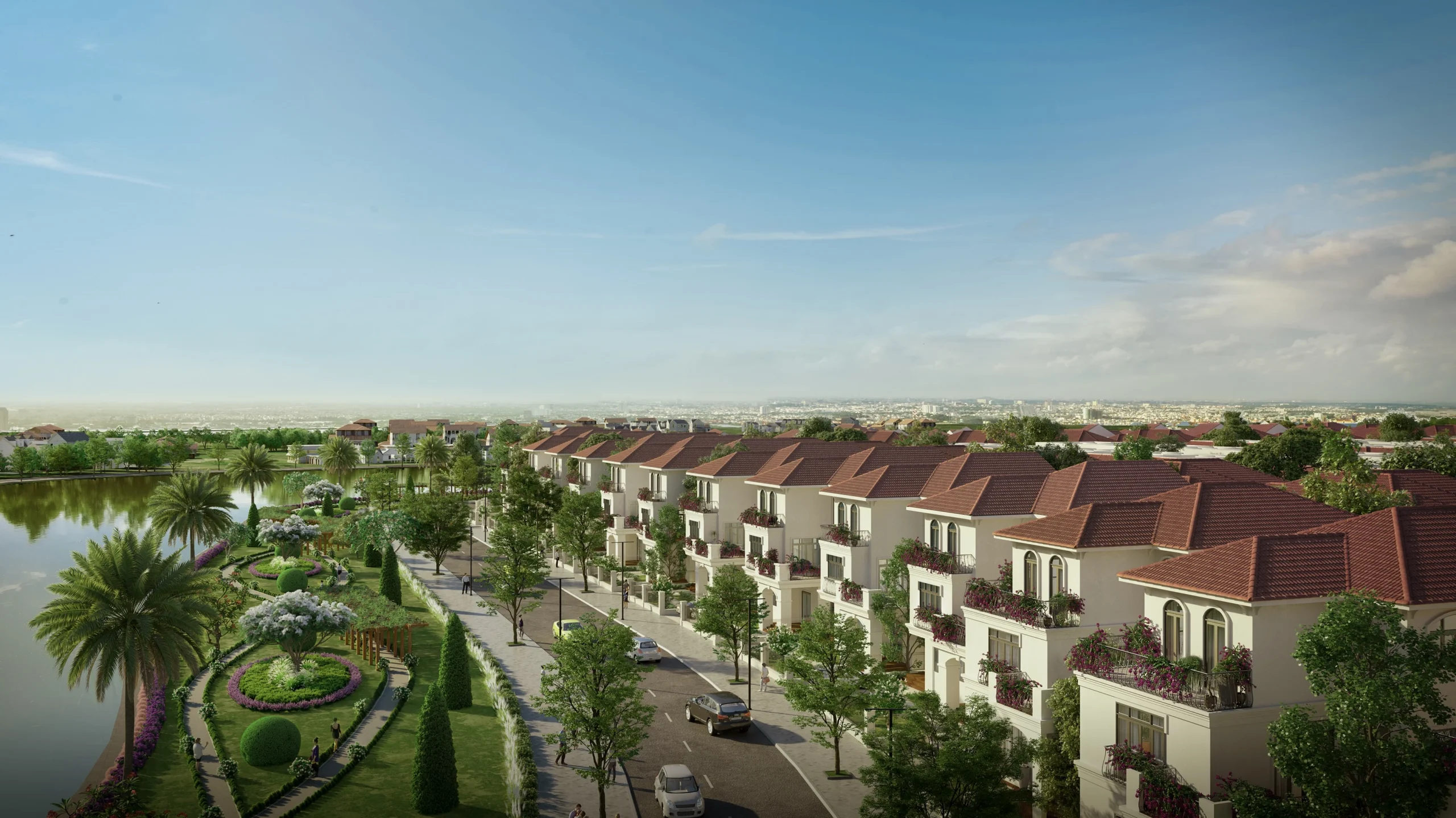 Phối cảnh tổng thể kiến trúc Địa Trung Hải dự án Senturia Nam Sài Gòn