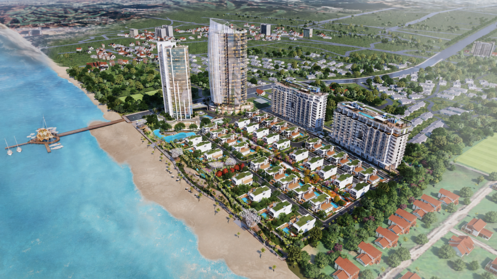 Toàn cảnh tổ hợp căn hộ nghỉ dưỡng ven biển trong review Aria Vũng Tàu Hotel Residences