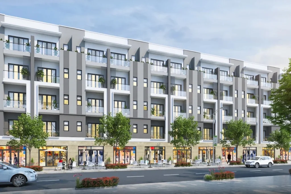 Phân khu shophouse thương mại tầng đế hứa hẹn mang đến không gian mua sắm sầm uất cho cư dân