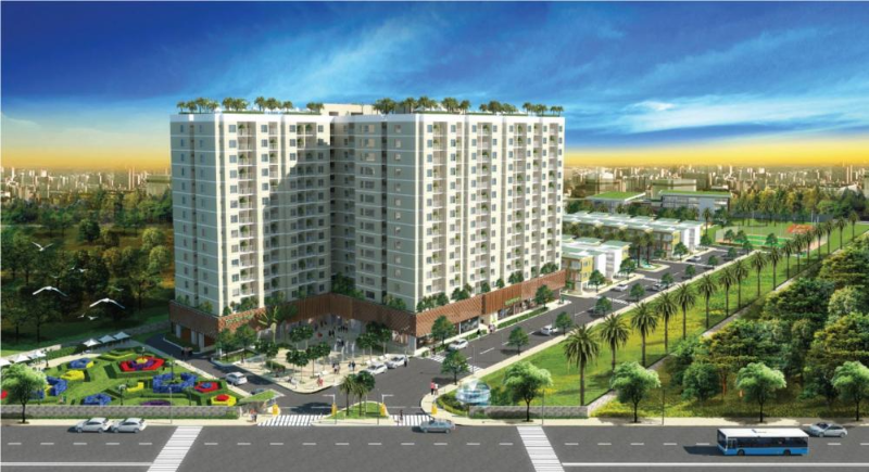 Đánh giá thực tế căn hộ An Gia Garden Tân Phú sau nhiều năm vận hành Phối cảnh tổng thể khu căn hộ biệt lập An Gia Garden Tân Phú với khối chung cư cao tầng hiện đại, dãy nhà phố liền kề và công viên nội khu xanh mát
