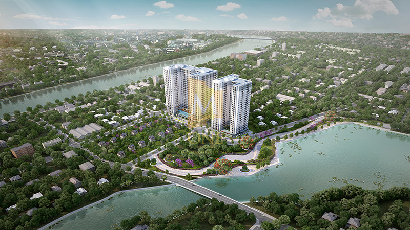 Không gian cảnh quan xanh ngoại khu dự án căn hộ M-One Nam Sài Gòn Quận 7