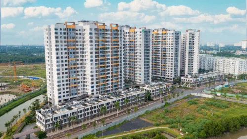 Phối cảnh các tòa tháp căn hộ cao tầng Mizuki Park là mẫu chung cư HCM phù hợp công nhân viên chức nhờ giá tốt