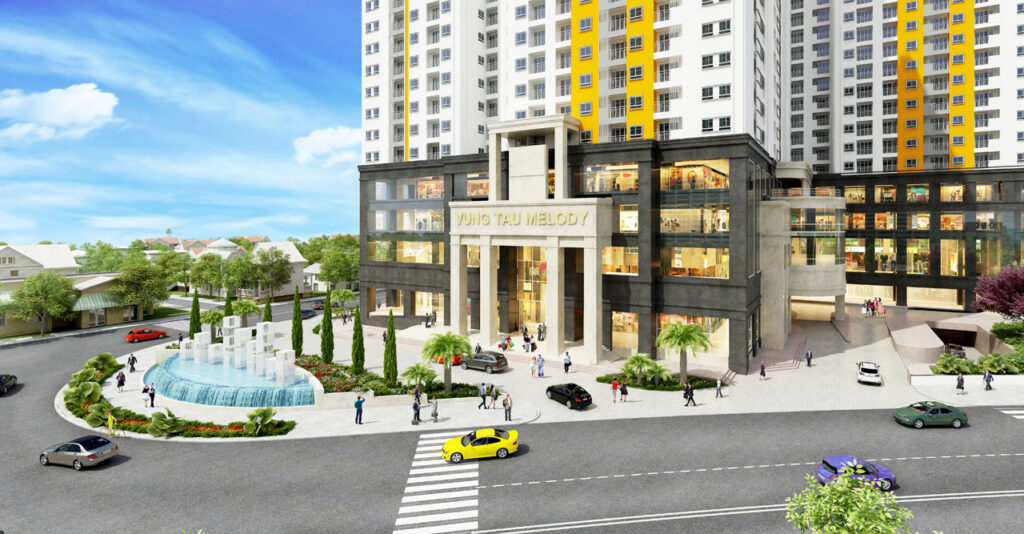 Không gian nội thất và view biển căn hộ chung cư Vũng Tàu Melody
