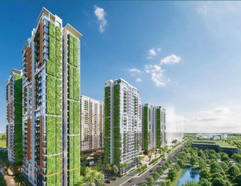 Review Lumiere Boulevard Quận 9 dưới góc nhìn thực tế từ cư dân Phối cảnh các tòa tháp căn hộ Lumiere Boulevard Quận 9 nổi bật với những mảng vách kính kết hợp vườn treo thẳng đứng phủ đầy cây xanh dọc mặt đứng tòa nhà