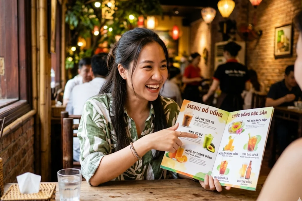 Menu đồ uống đa dạng